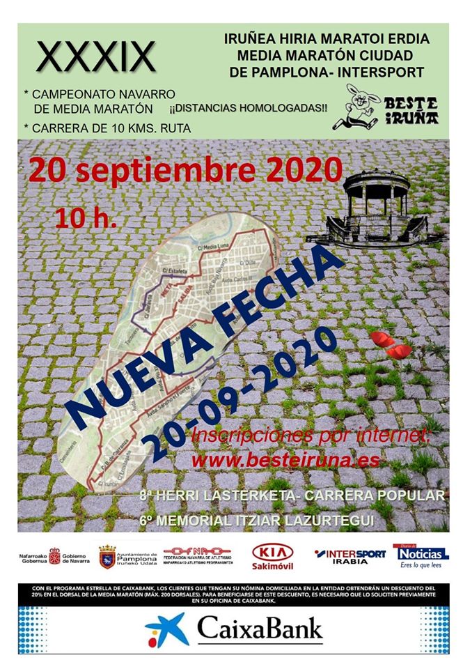 Nueva fecha de la media marat&oacute;n de Pamplona. 20 de septiembre